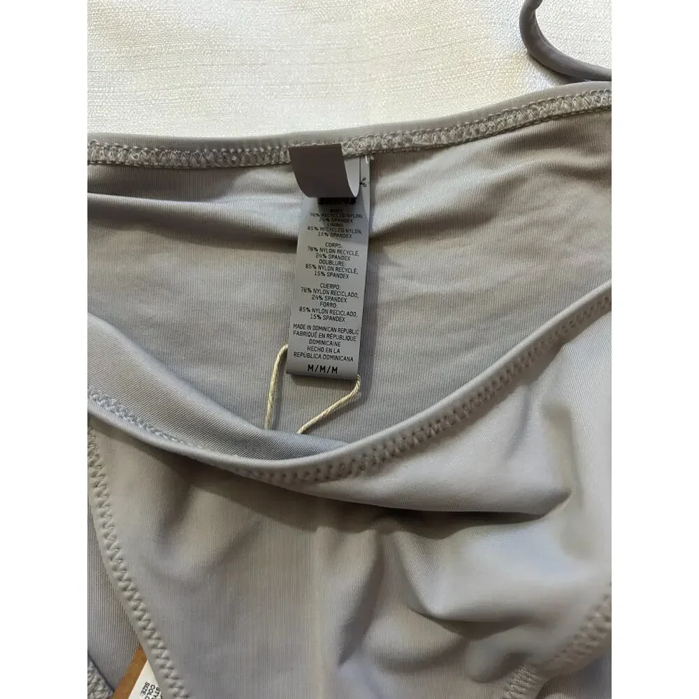 Skims NWT Recycled Swim Dippie Tie Bikini Bottom Chrome Size Medium